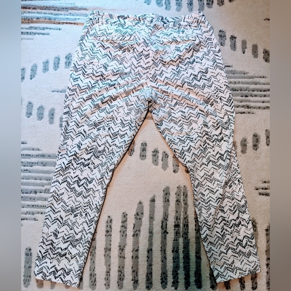 Gap Black and White Zig Zag Dotted Pattern skinny khakis - ankle Pants - Size 10 - Picture 4 of 5